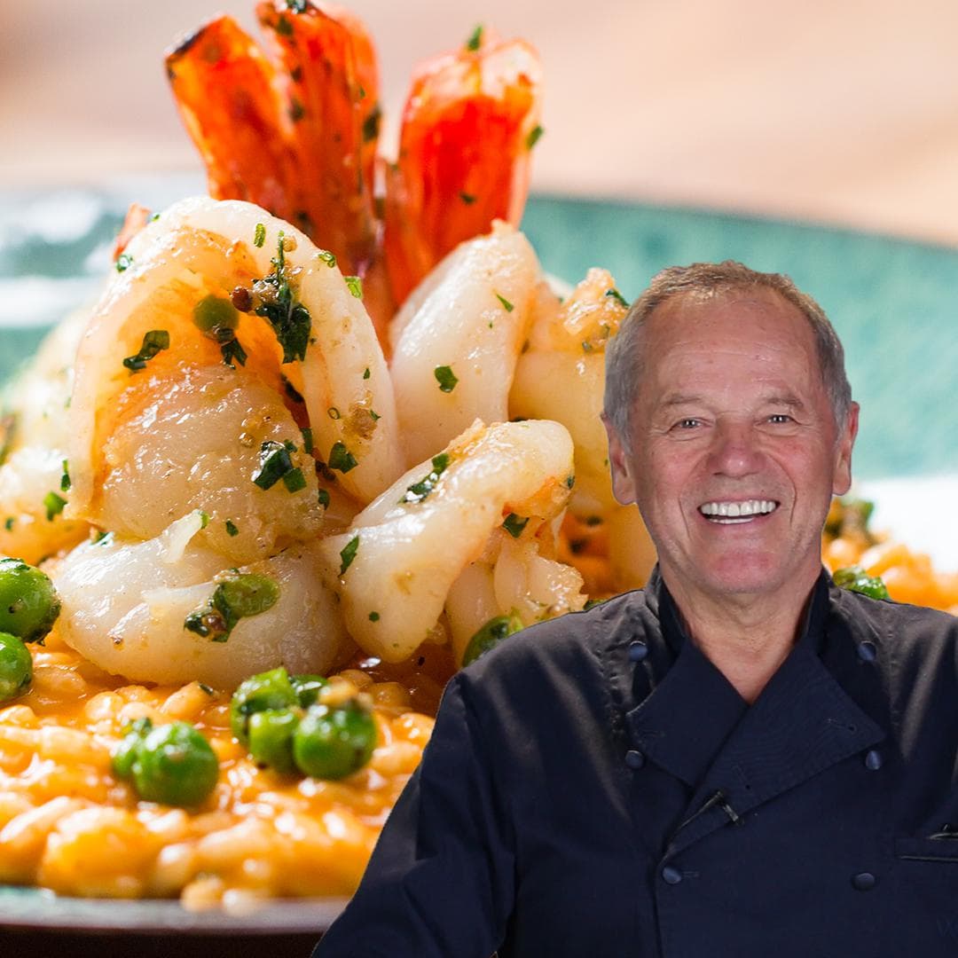 Wolfgang Puck’s Tomato Risotto With Shrimp