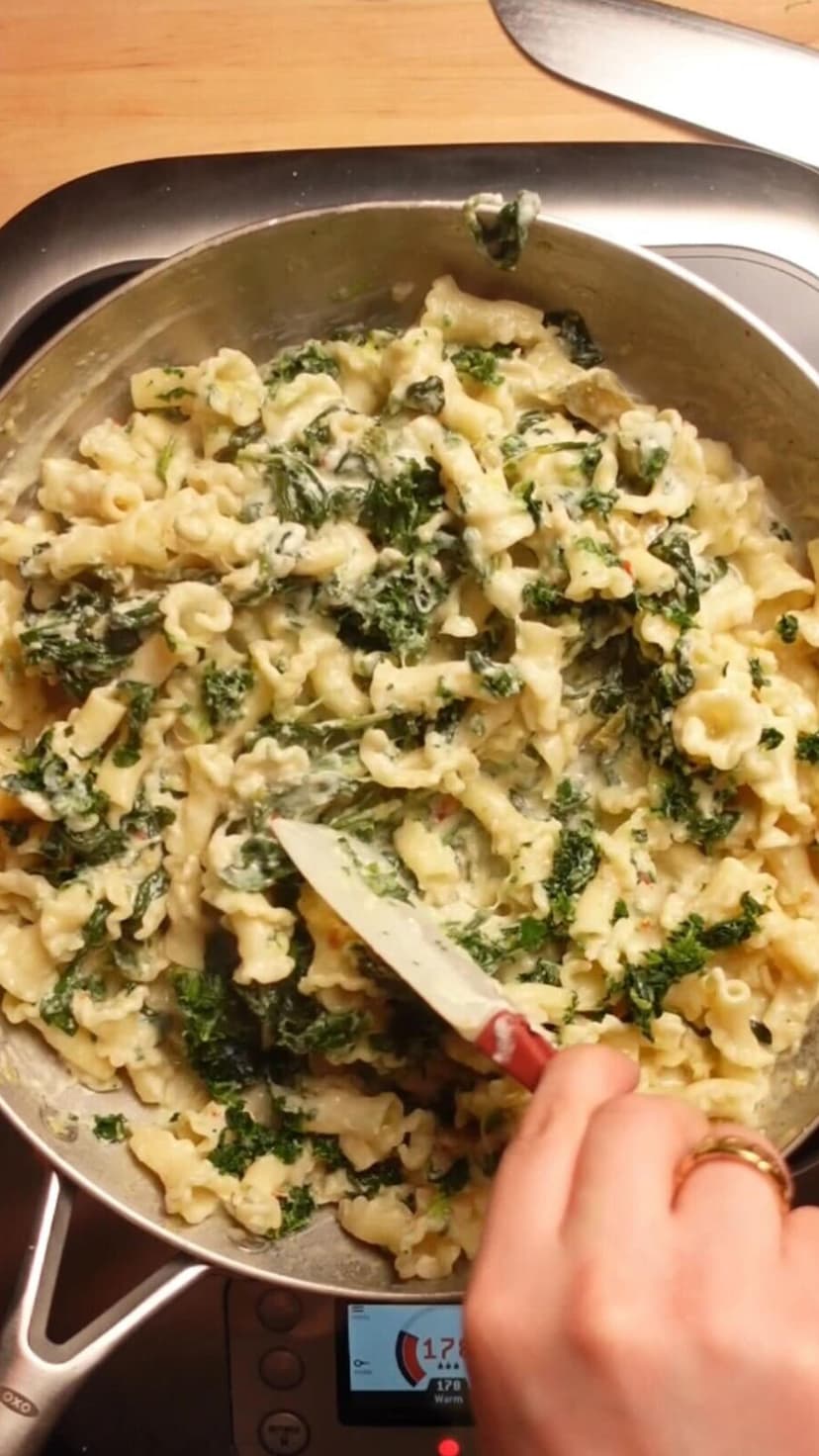 Artichoke Spin Dip Pasta